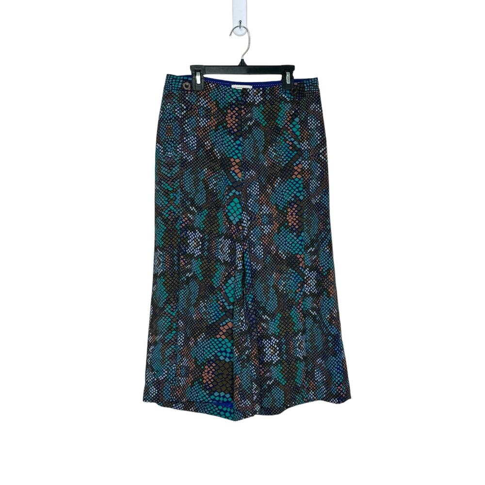 Anthropologie the essential blue green print culottes pants size 2 - Picture 9 of 9